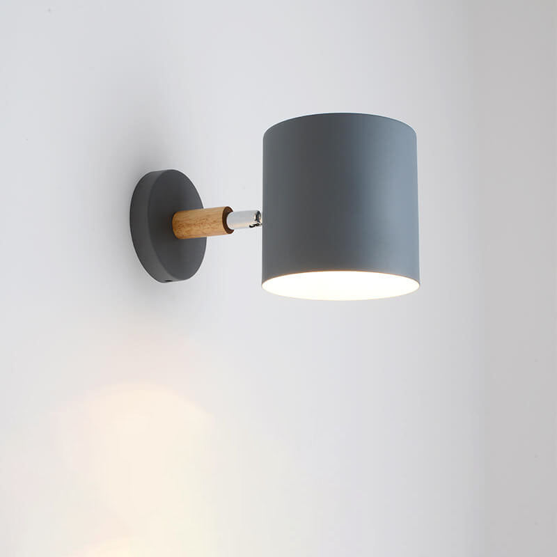 Rotatable Nordic Macaron Cylinder Wall Sconce Lamp - 1 Light