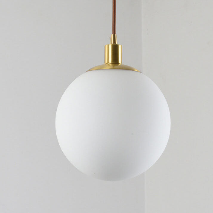Scandinavian Minimalist White Orb Single Pendant Light