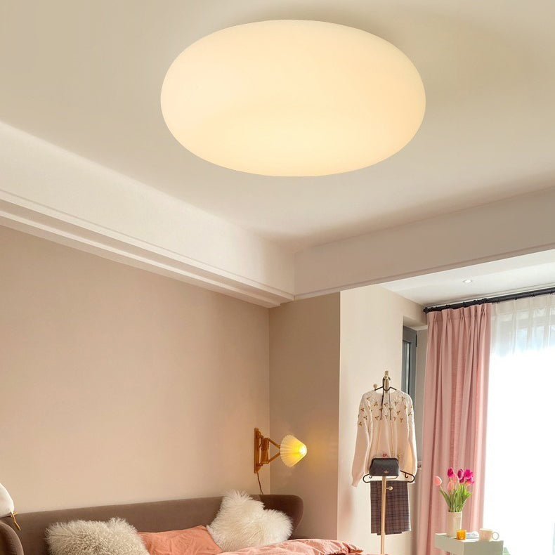 Contemporary Oval Iron PE LED Flush Mount Ceiling Light for Bedroom
