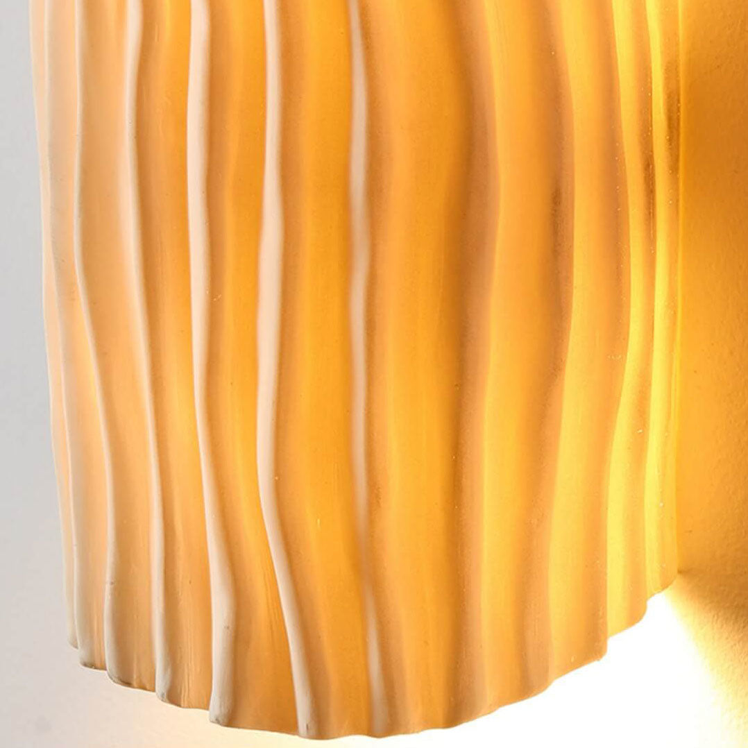 Norse-Inspired Striped Resin Half Cylinder Wall Sconce with Dual Lights