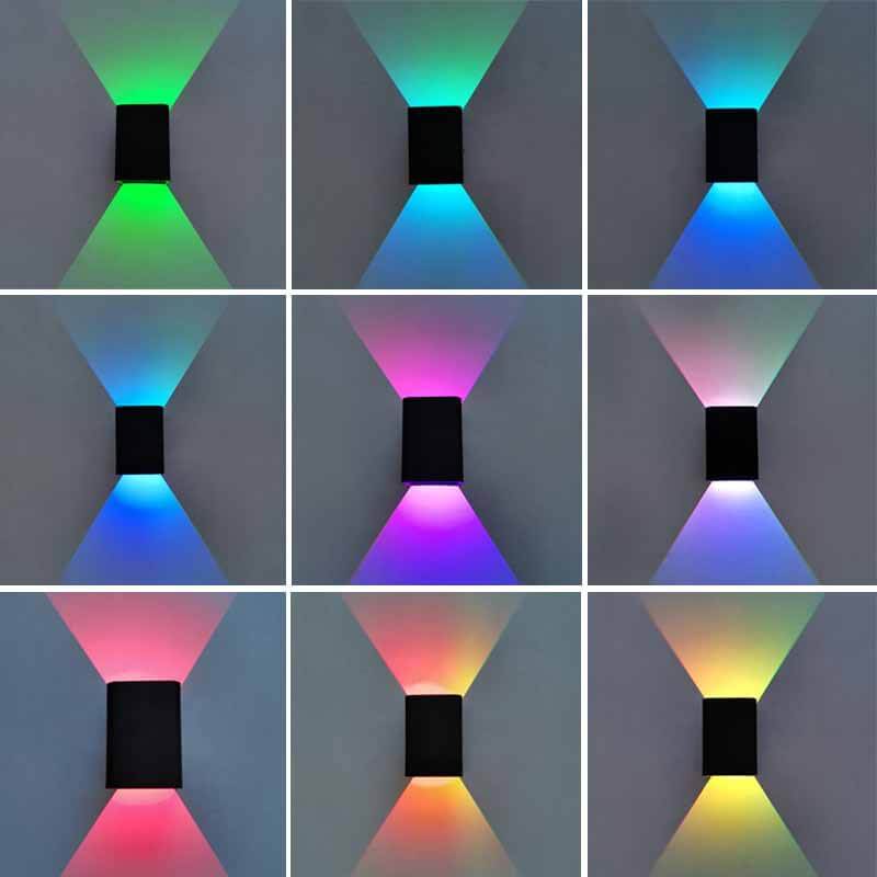 Contemporary Square Aluminum RGB LED Wall Light