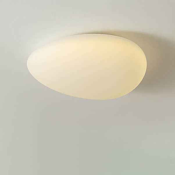 Nordic Minimalist Cobblestone LED Flush Mount Ceiling Light with Lampshade