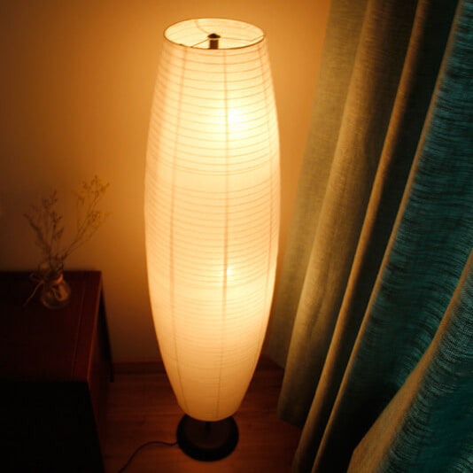 Nordic Minimalist Rice Paper 2-Light Column Floor Lamp