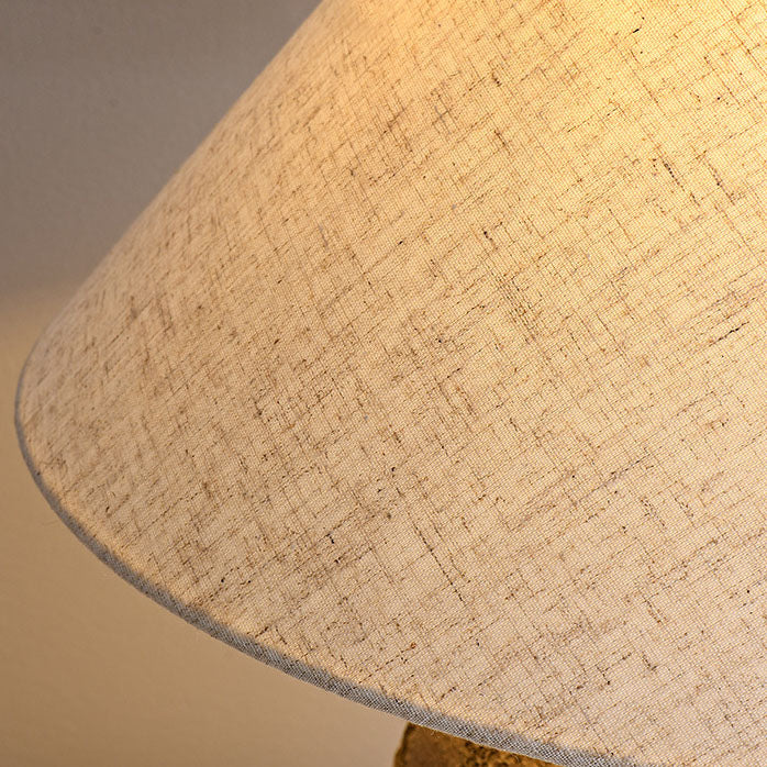 Contemporary Shabby Chic Cone-Shaped Fabric and Ceramic 1-Light Table Lamp for Bedroom