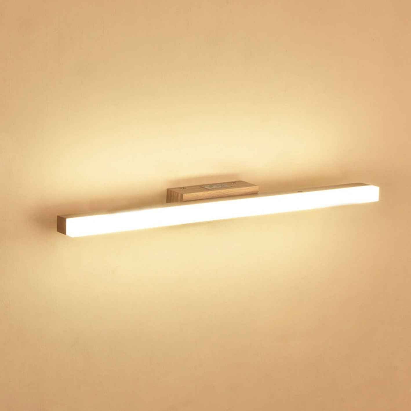 Nordic Minimalist Wooden LED Wall Sconce - Long Strip Vanity Light
