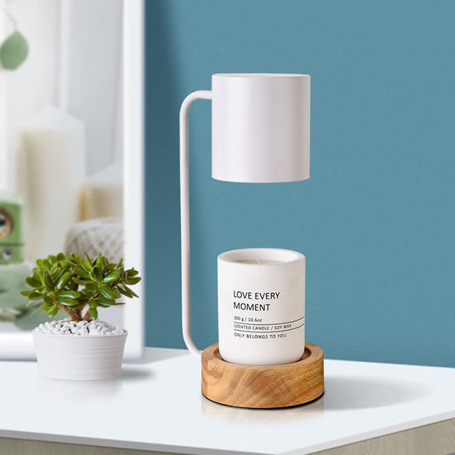 Japanese Minimalist Wooden Dimming Table Lamp with Melting Wax Design