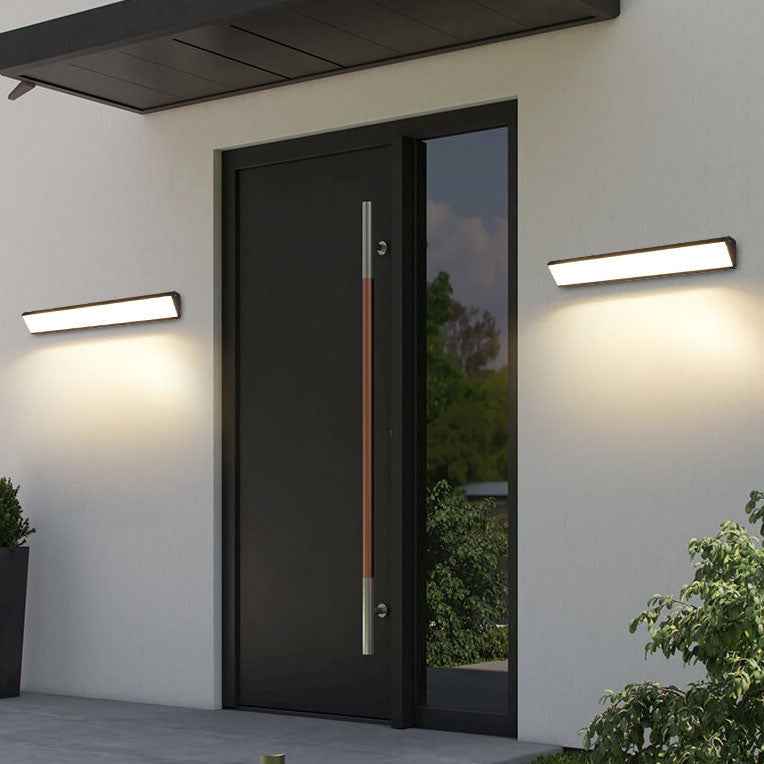 Contemporary Waterproof LED Wall Sconce Lamp for Outdoor Use - Long Bar Design in Aluminum and Acrylic