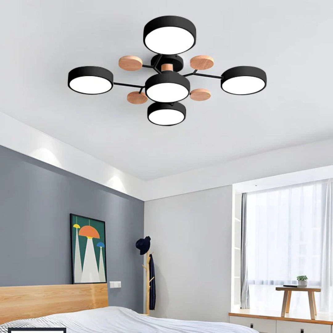 Cirno LED Plafondlamp | Modern Design met Houten Accenten