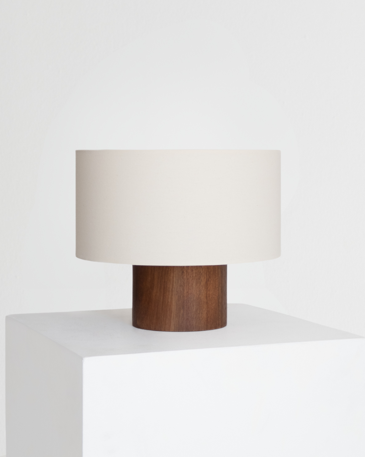 Oberon Table Lamp | Walnut Base, Linen Shade