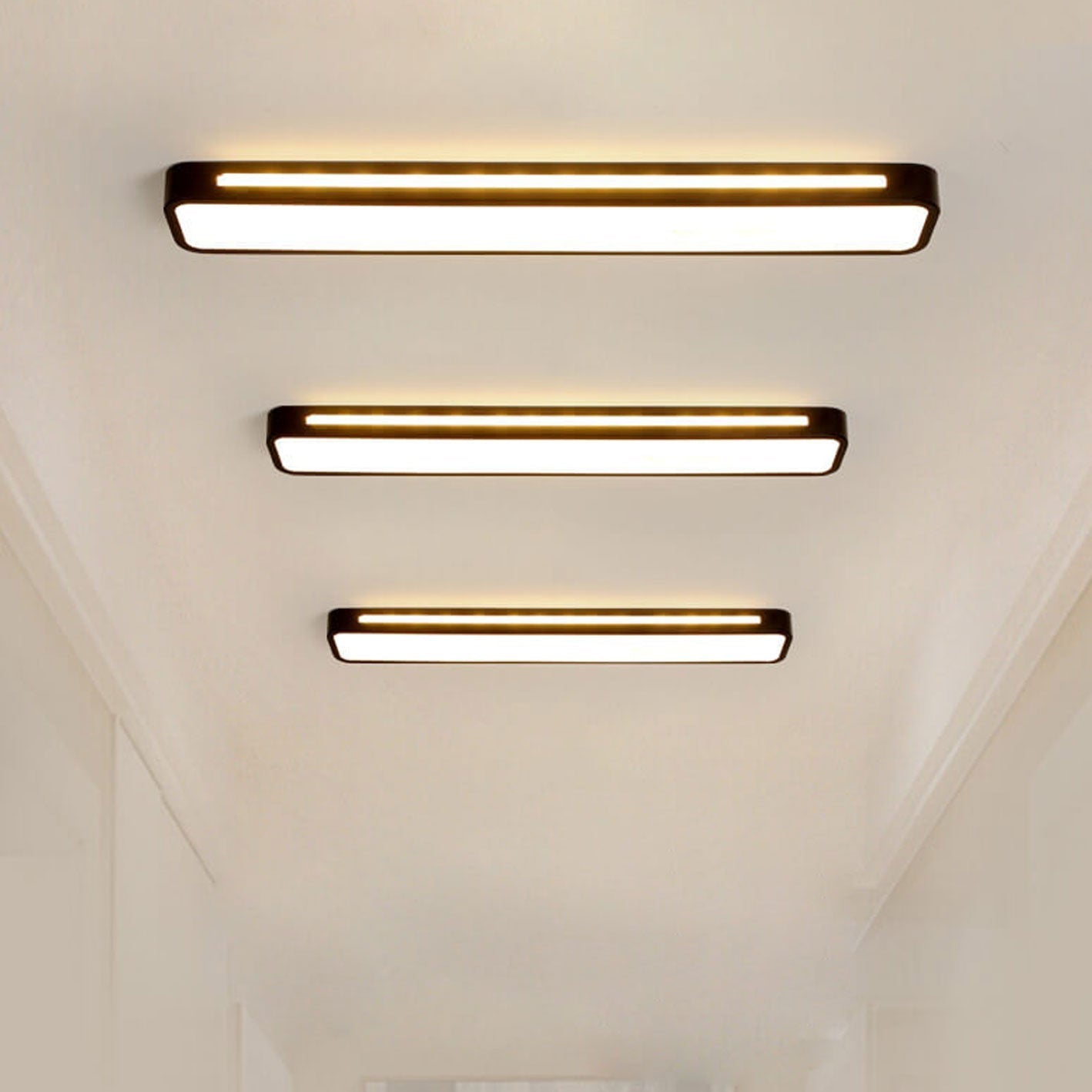 Scandinavian Minimalist Long LED Flush Mount Ceiling Fixture