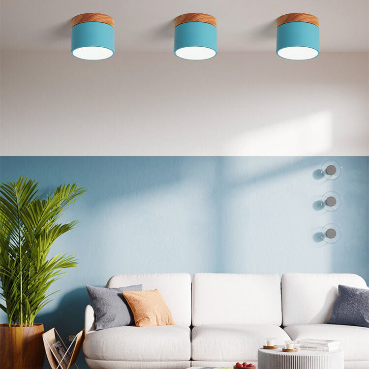 Solid Color Scandinavian Macaroon LED Flush Mount Ceiling Light