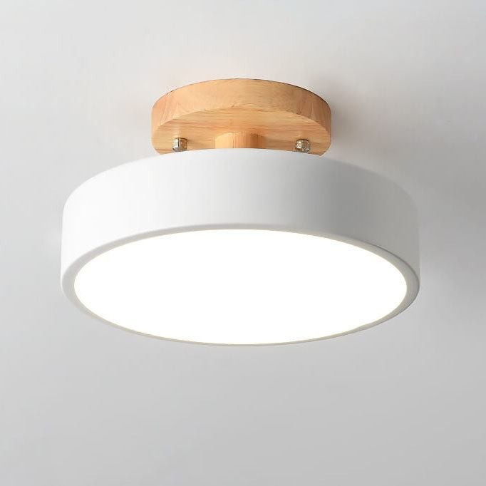 Nordic Style Round LED Semi-Flush Mount Ceiling Light