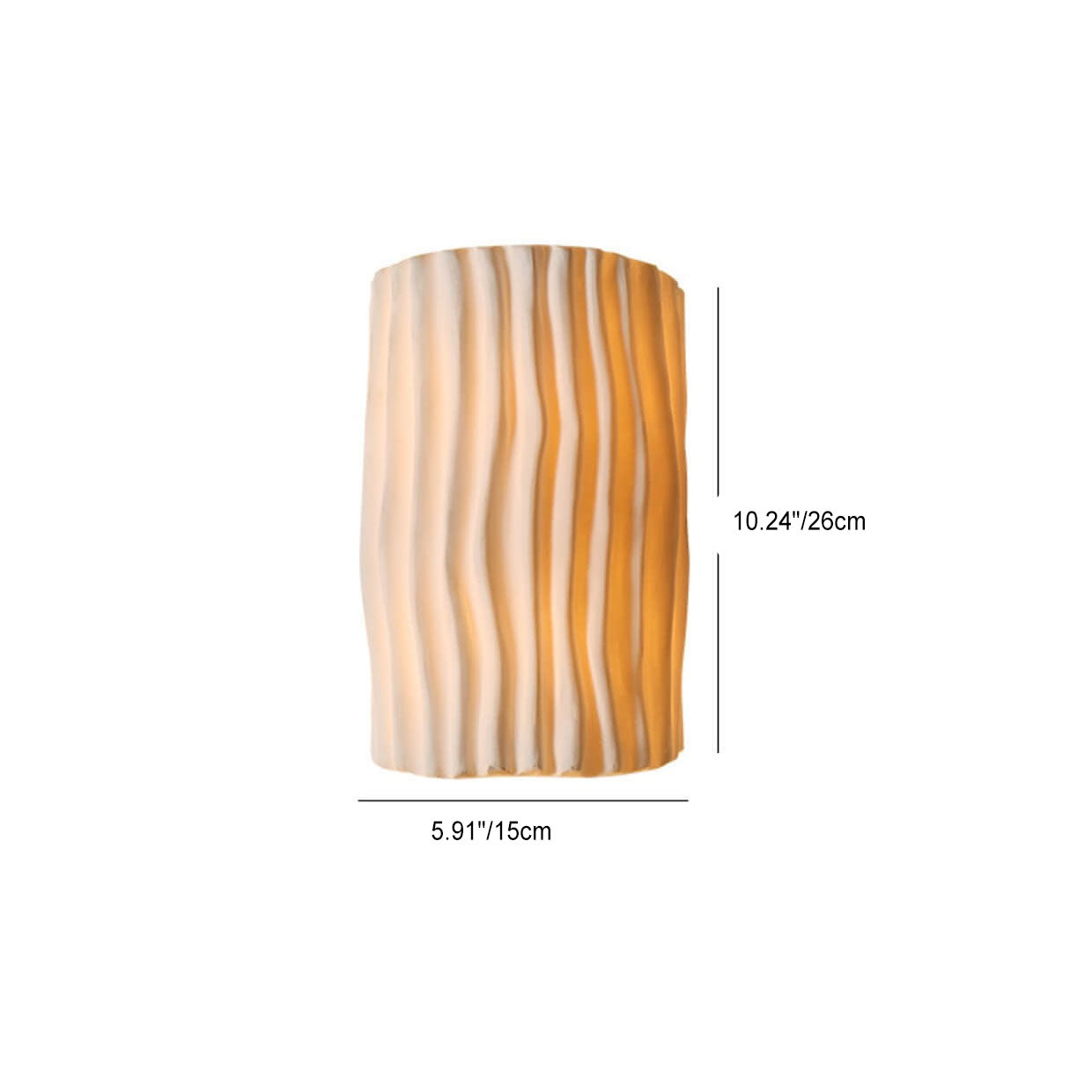 Norse-Inspired Striped Resin Half Cylinder Wall Sconce with Dual Lights