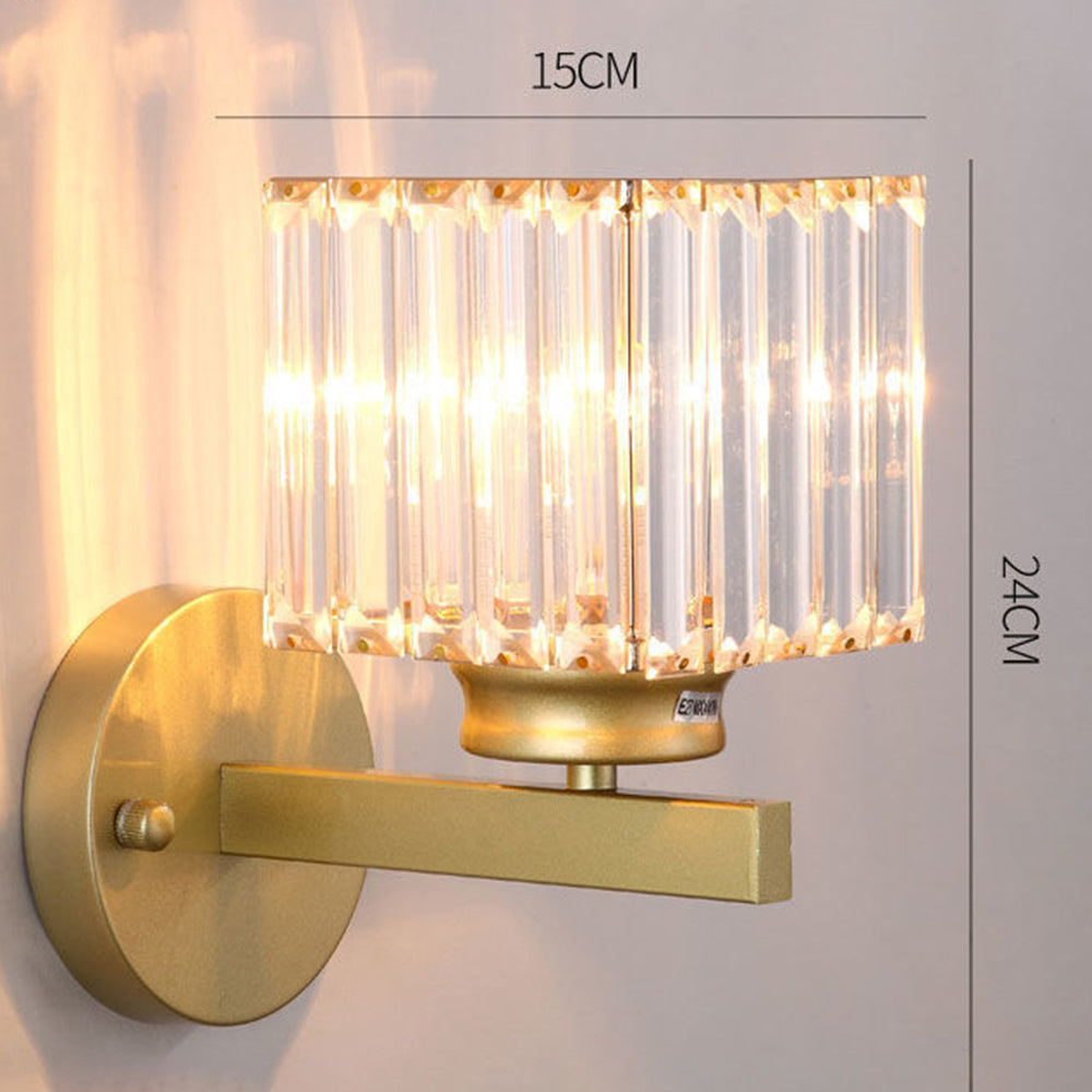 Bela Crystal Wall Light | Modern Iron Sconce, Dimmable E27 Bulb