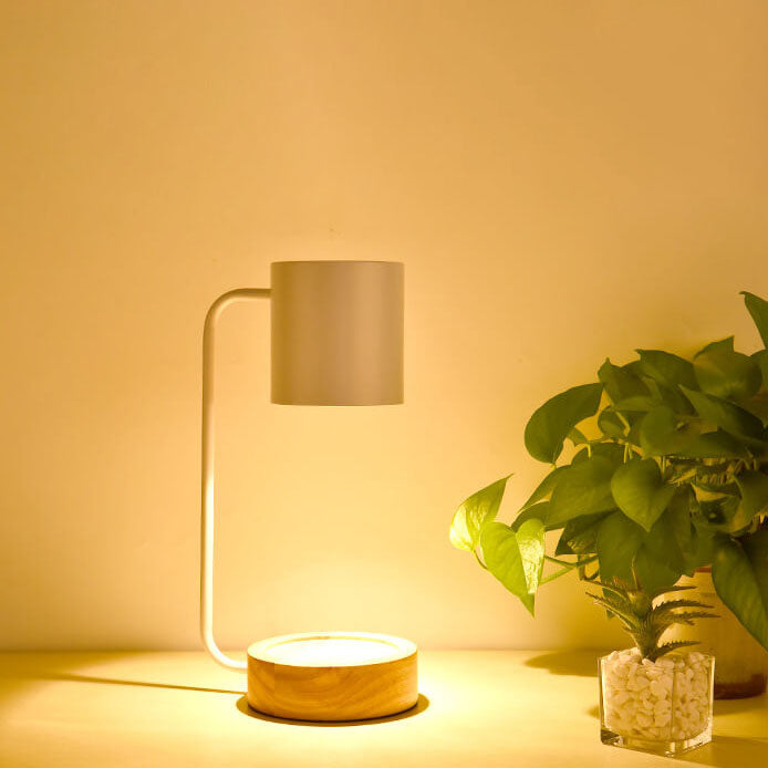 Japanese Minimalist Wooden Dimming Table Lamp with Melting Wax Design