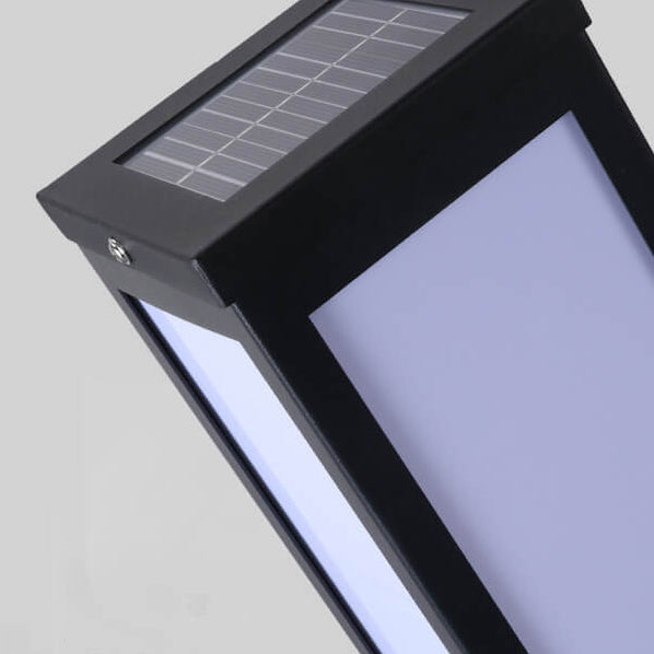 Contemporary Solar-Powered Square Column Outdoor Pathway Light - Waterproof Design