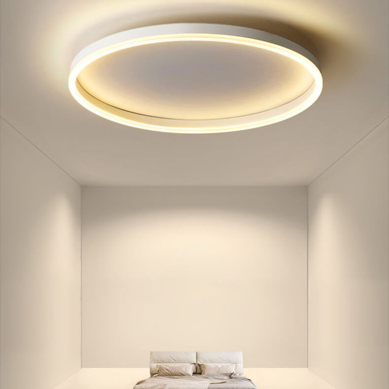 Nordic Minimalist Circular LED Flush Mount Ceiling Light with Iron and Acrylic Design
