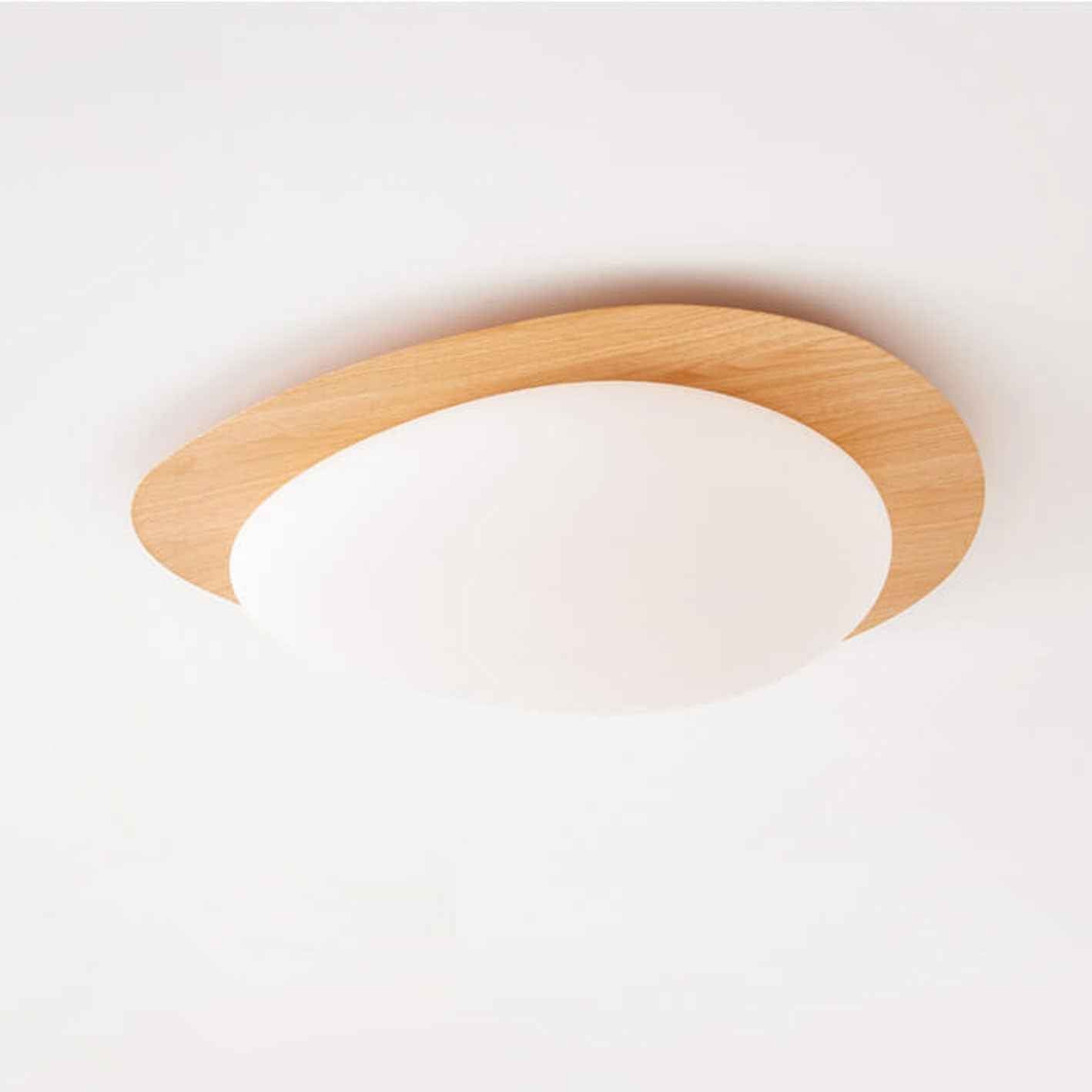 Nordic Style Iron Wood Grain Pebble LED Flush Mount Ceiling Fixture