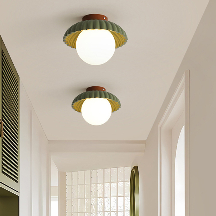 Bela Ceiling Light | Modern Iron & Frosted Glass Flush Mount