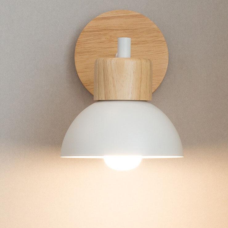 Nordic Wood and Metal Single-Light Wall Sconce