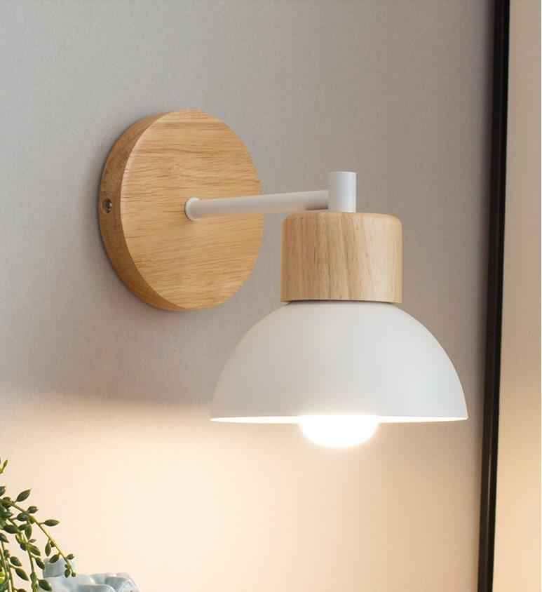 Nordic Wood and Metal Single-Light Wall Sconce