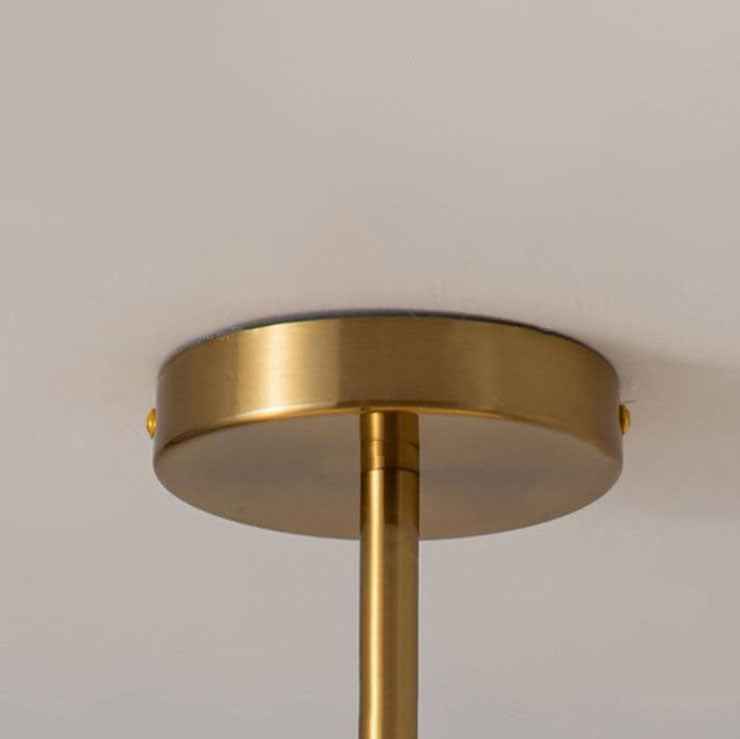 Contemporary Retro Round Solid Color Glass Pendant Light with Electroplated Copper - 1-Light Flush Mount