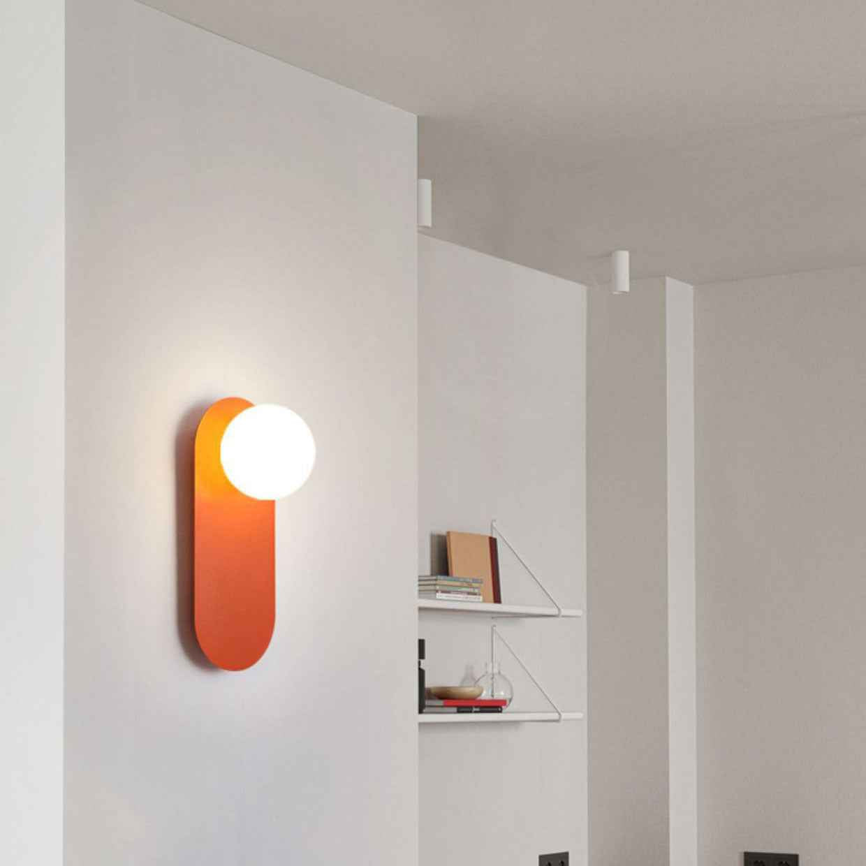 Nordic Minimalist Glass Orange Ring 1-Light Wall Sconce