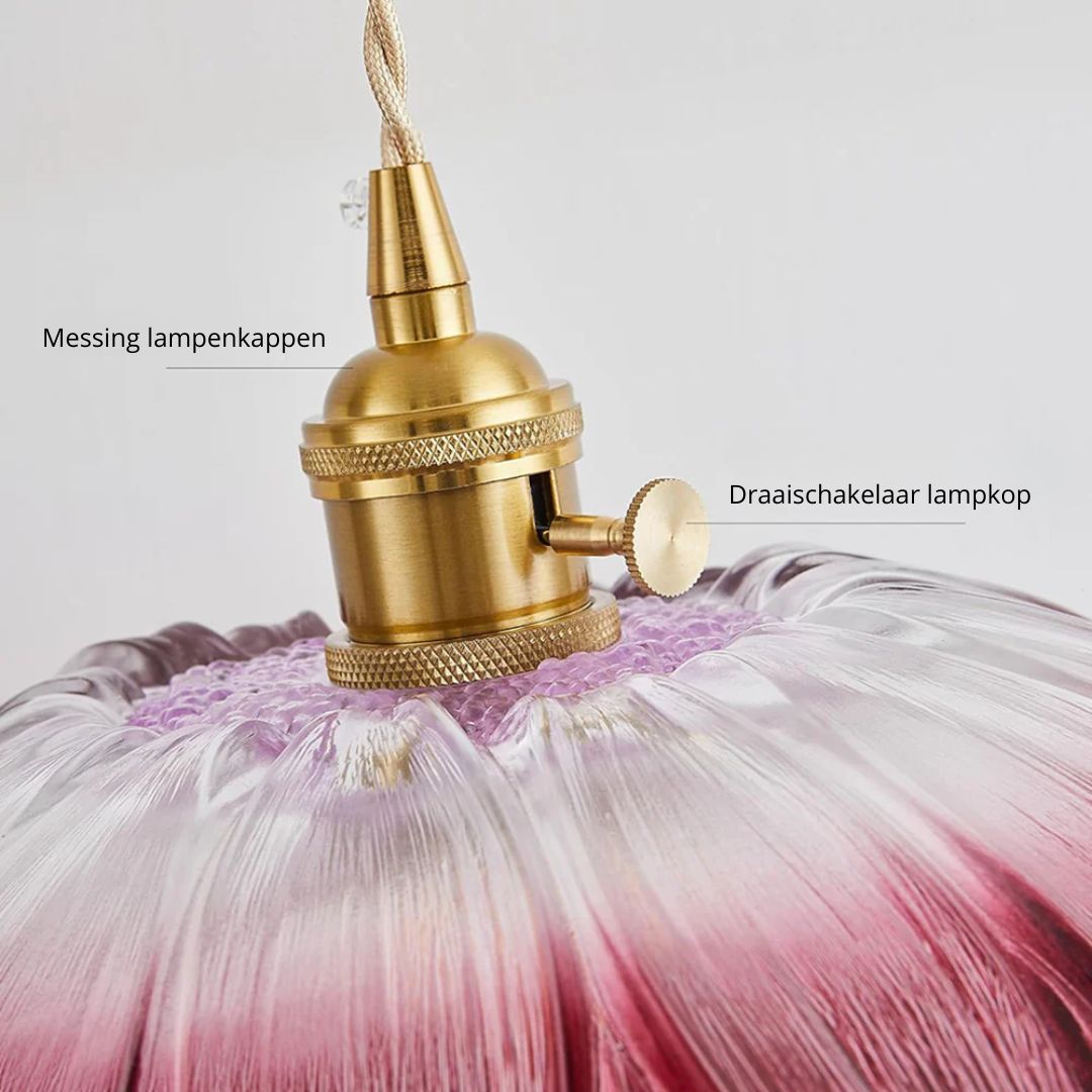 Bela Glass Pendant Light | Flower Shape, Adjustable Length 150 cm