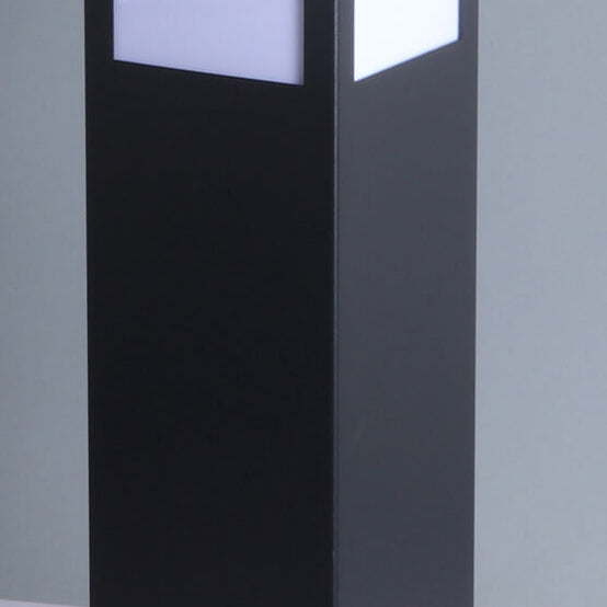Contemporary Solar-Powered Square Column Outdoor Pathway Light - Waterproof Design