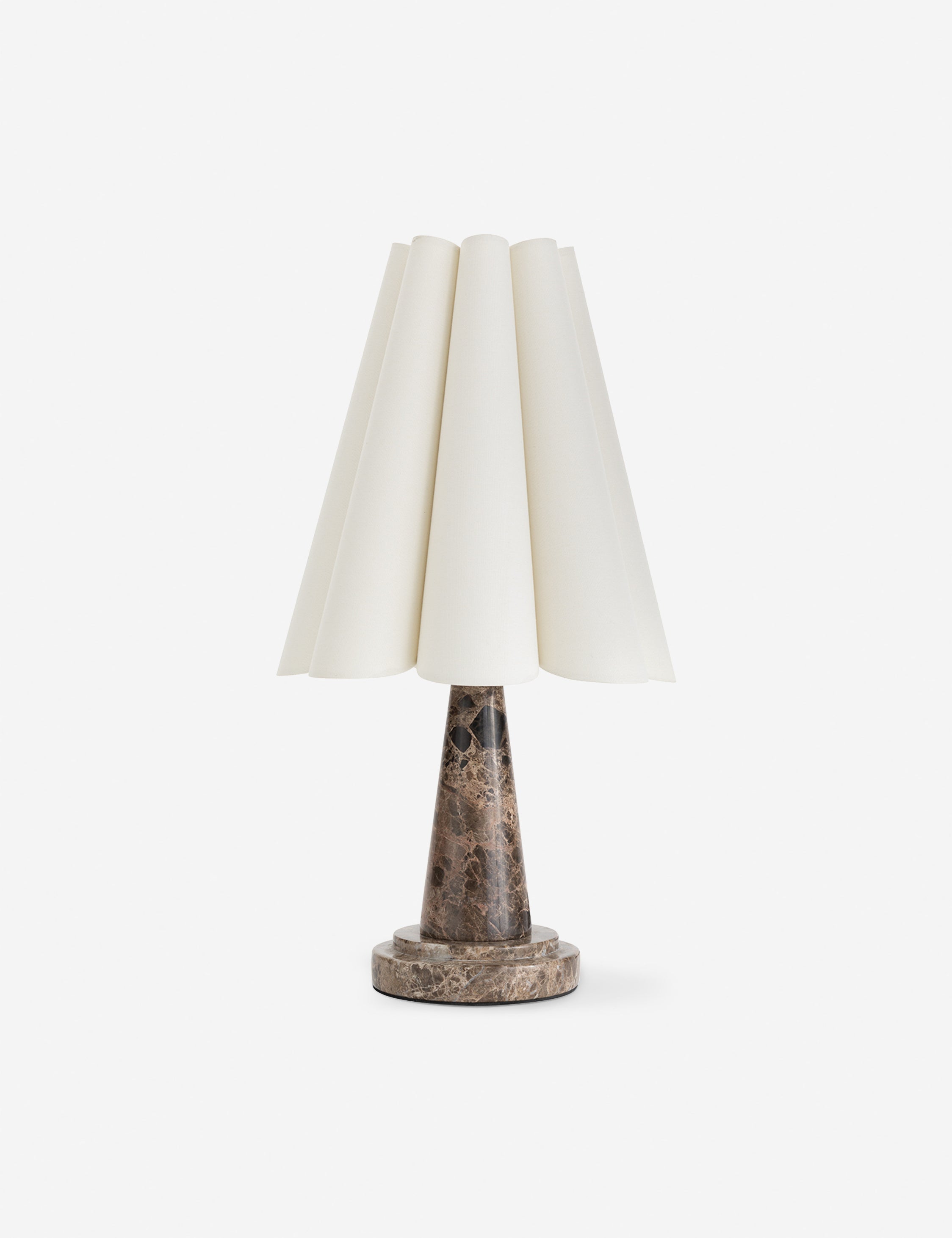 Sera Mini Table Lamp | Marble Base, Scalloped Shade