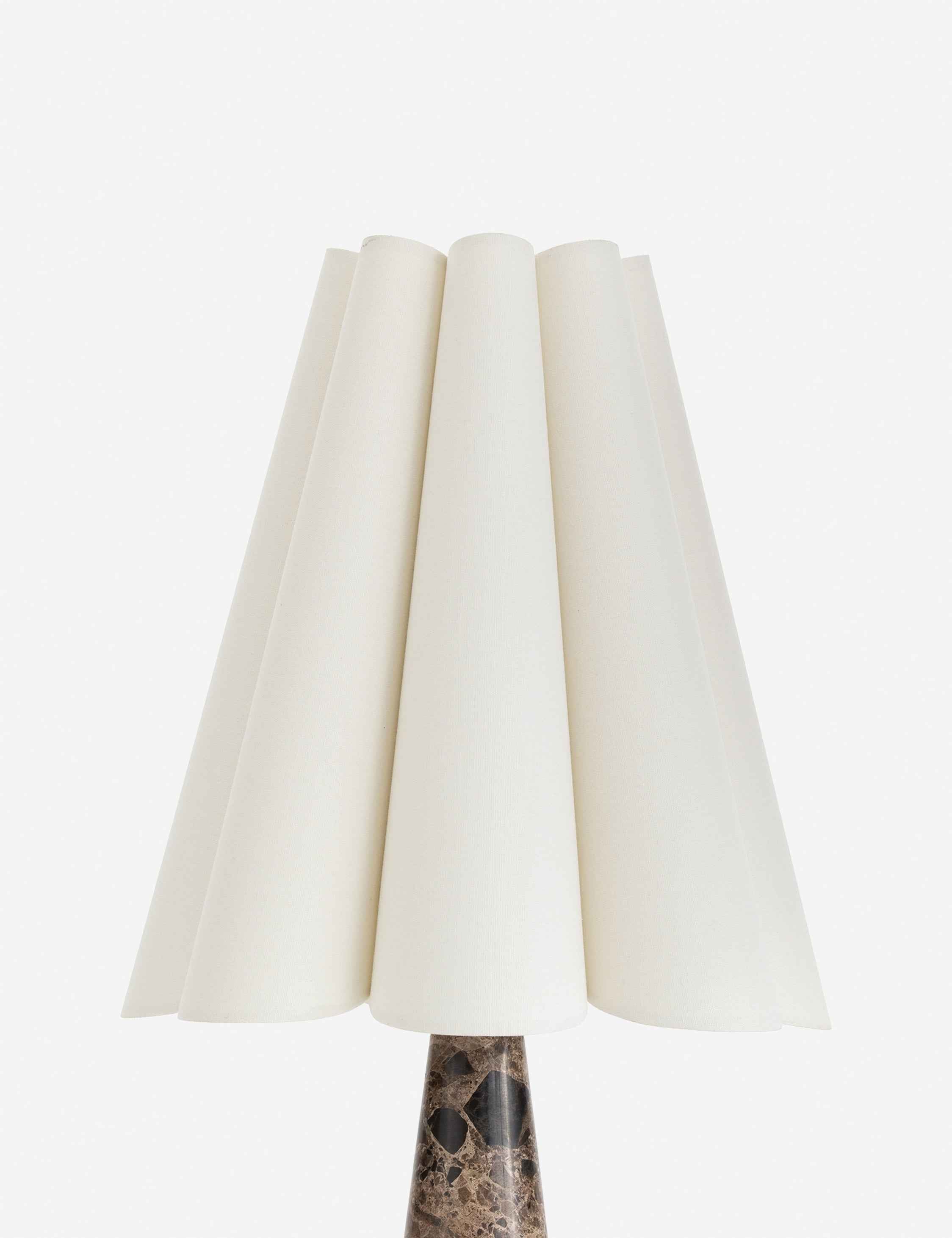 Sera Mini Table Lamp | Marble Base, Scalloped Shade
