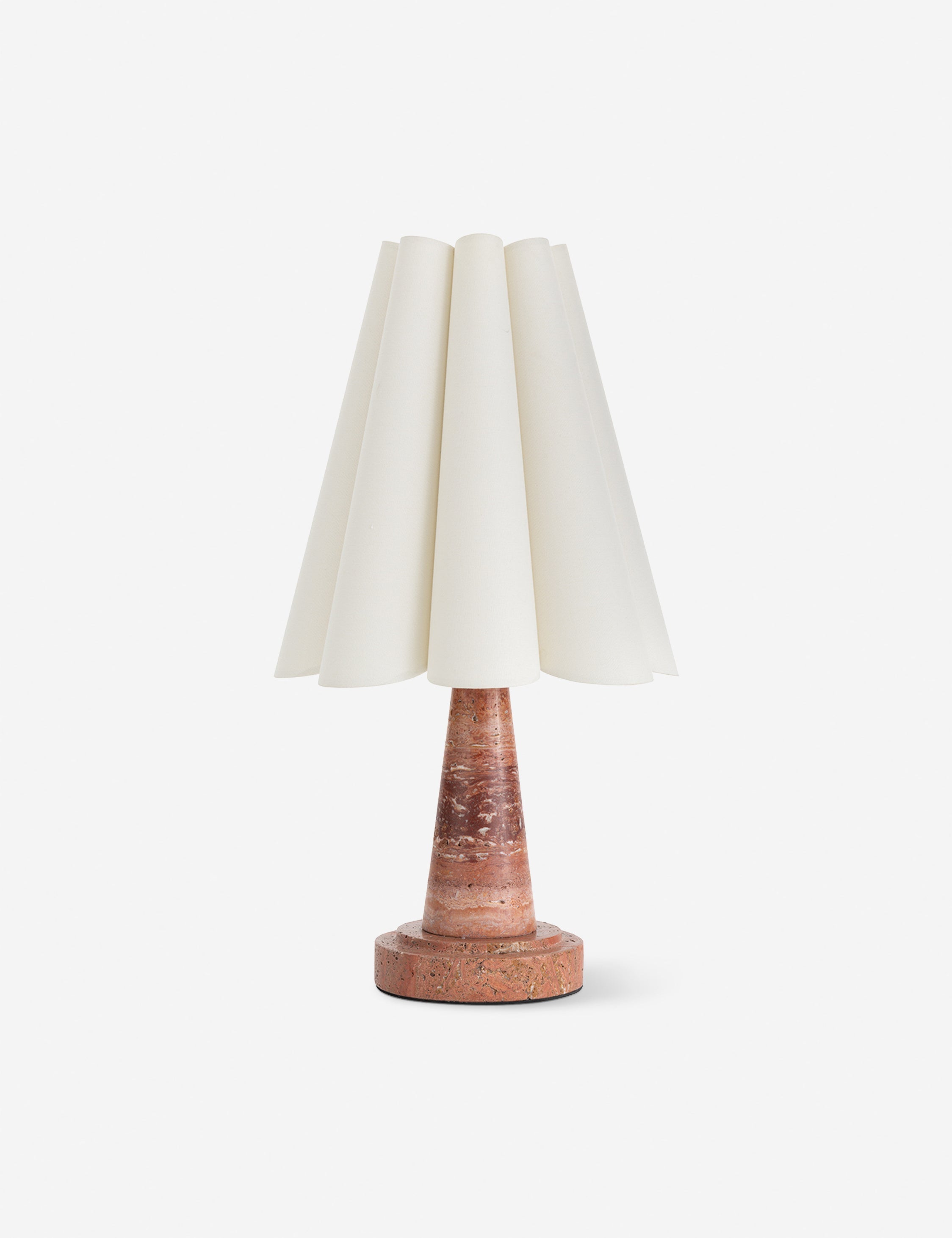 Sera Mini Table Lamp | Marble Base, Scalloped Shade