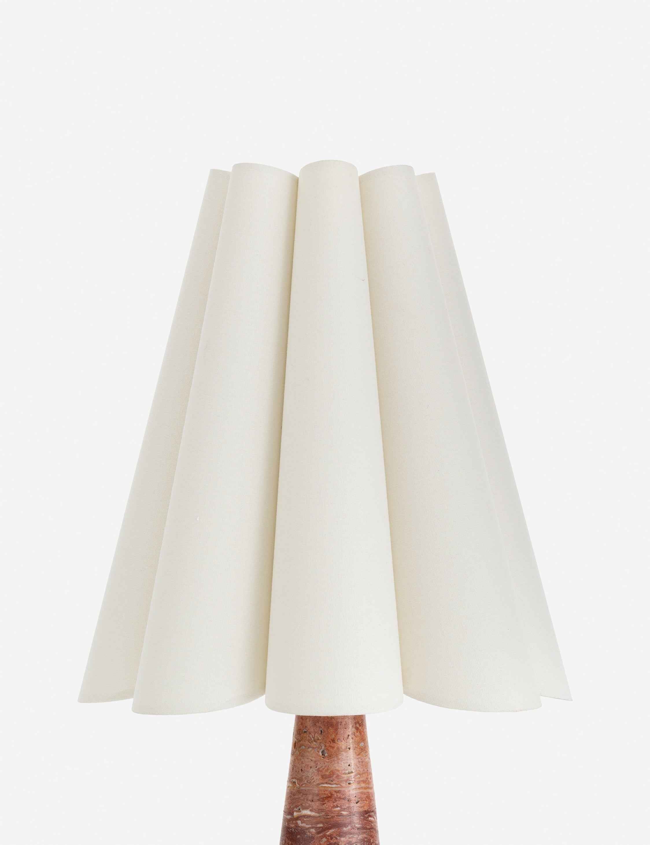 Sera Mini Table Lamp | Marble Base, Scalloped Shade