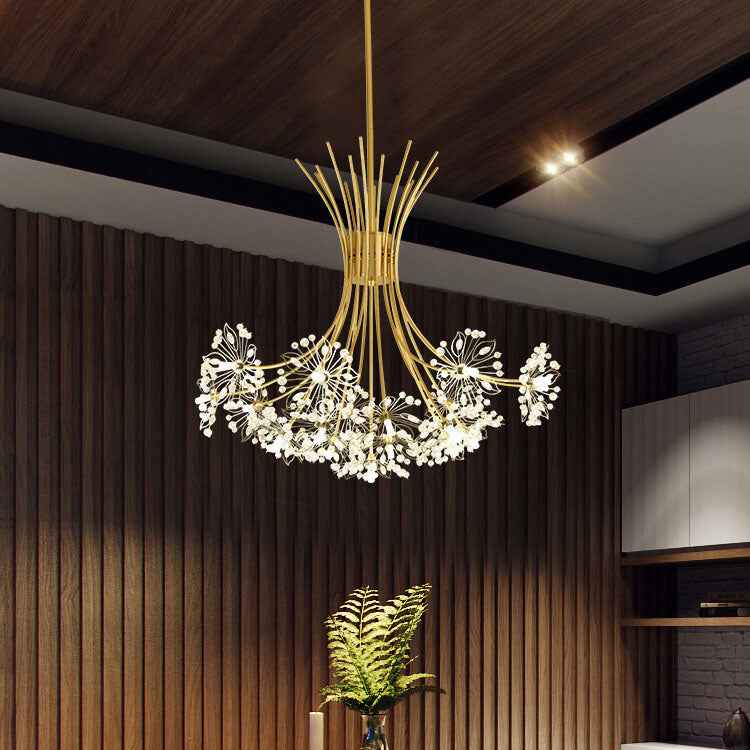 Chandeliers with Crystal Dandelion Shades - 13 to 19 Lights