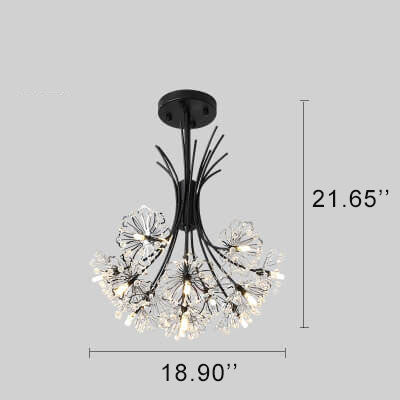 Chandeliers with Crystal Dandelion Shades - 13 to 19 Lights