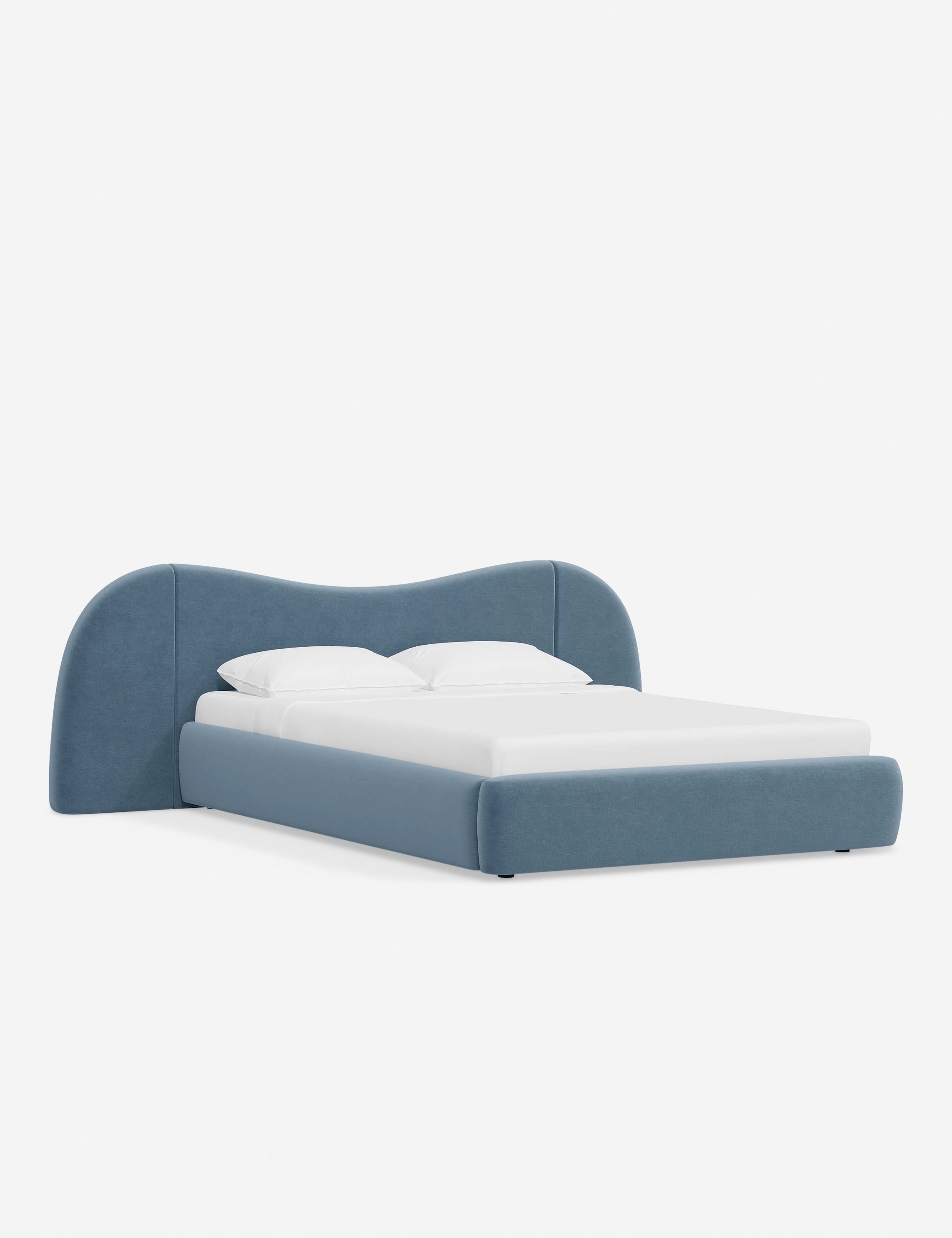 Clara Platform Bed | Extended Headboard, Bespoke Upholstery