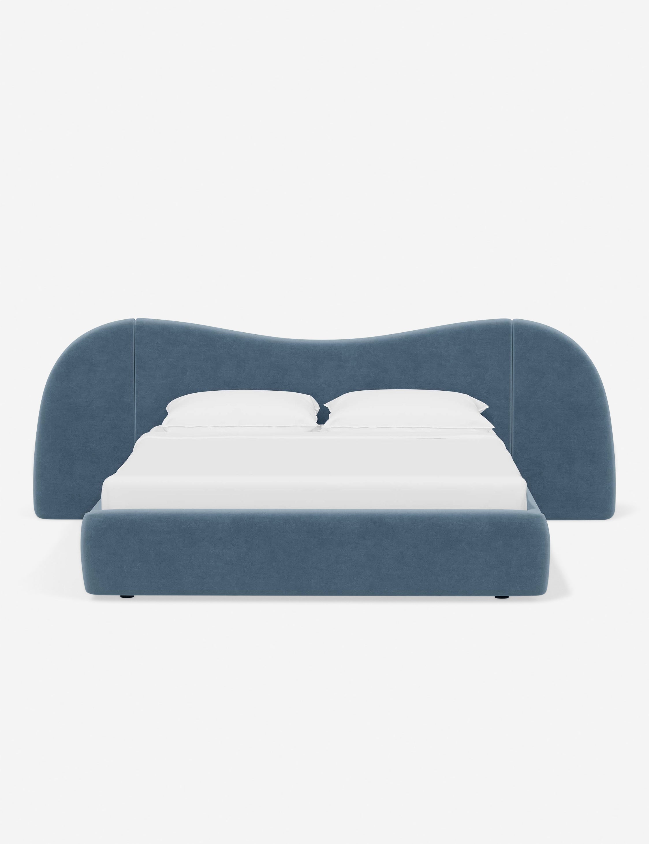 Clara Platform Bed | Extended Headboard, Bespoke Upholstery