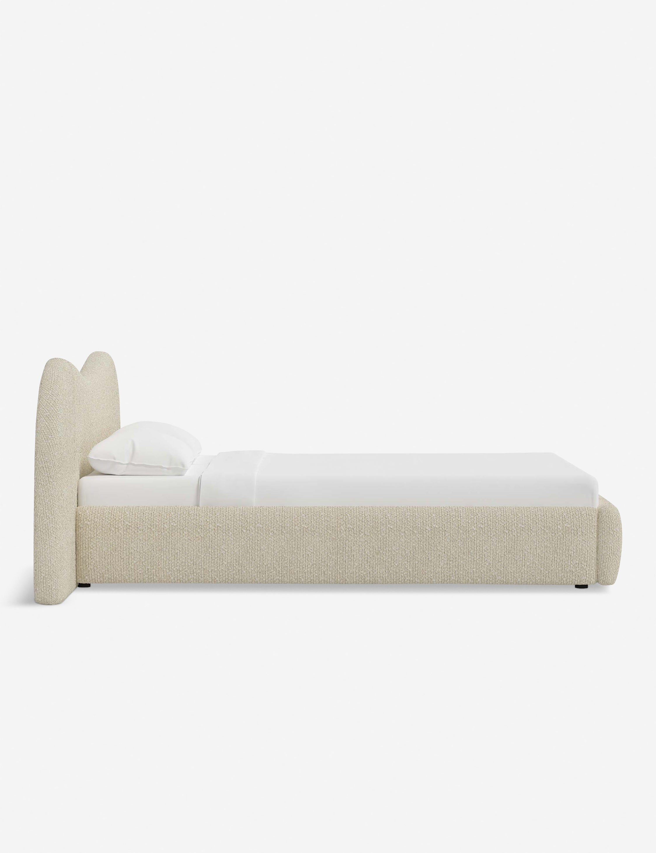 Clara Platform Bed | Extended Headboard, Bespoke Upholstery