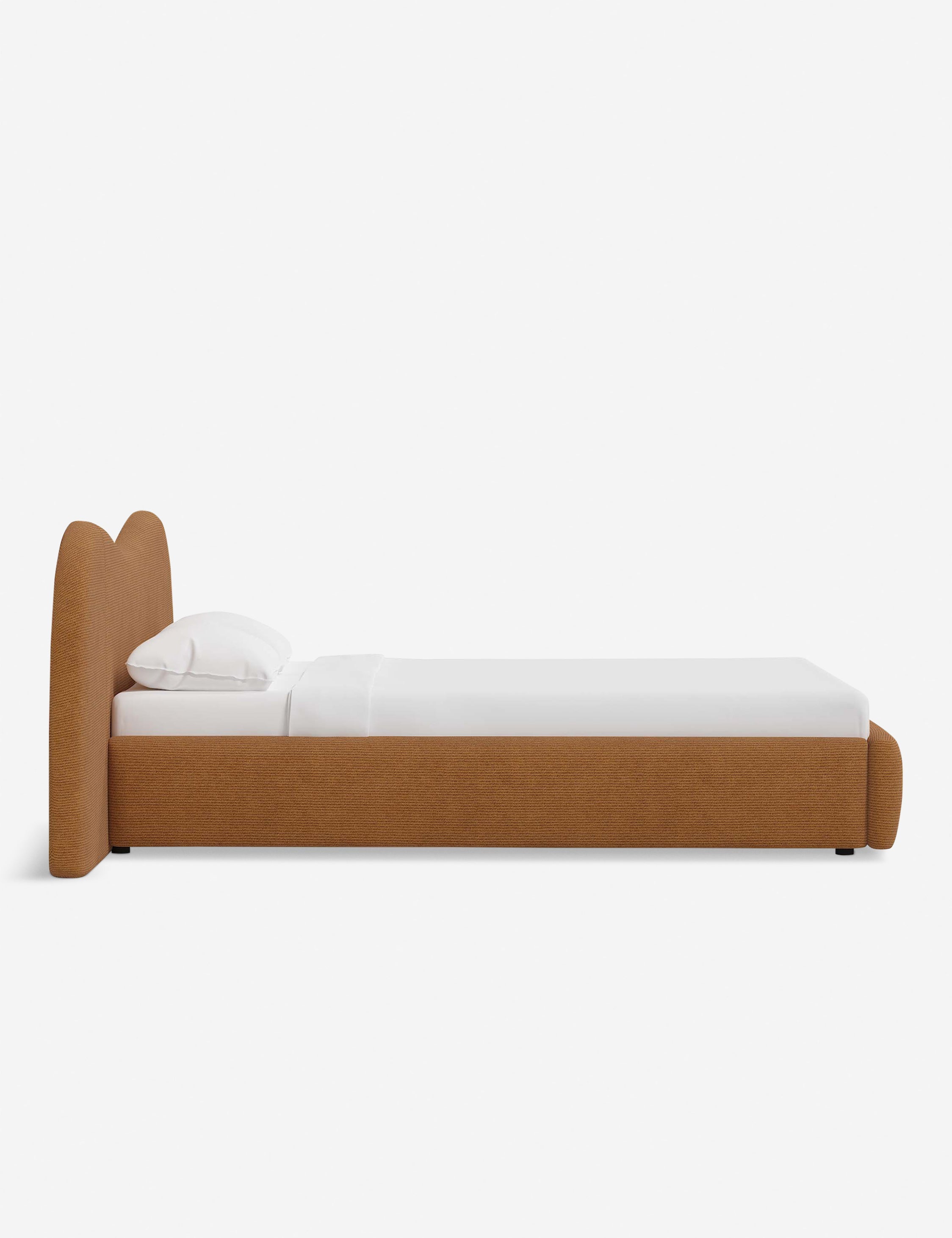 Clara Platform Bed | Extended Headboard, Bespoke Upholstery