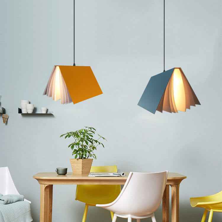 Flying Book 1-Light Metal and PVC Pendant Lamp