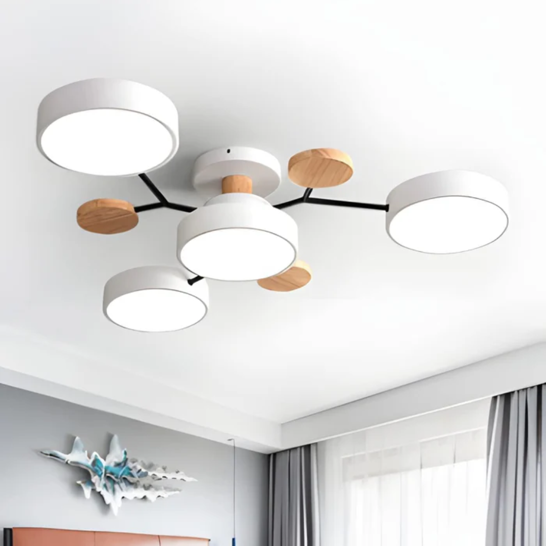 Cirno LED Plafondlamp | Modern Design met Houten Accenten