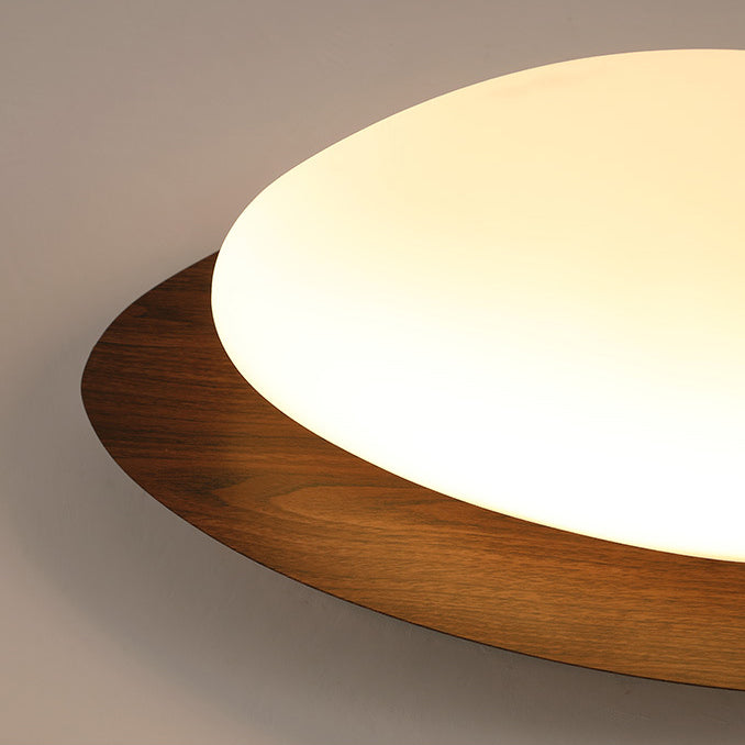 Modern Scandinavian Pebble-Shaped Iron and Acrylic LED Flush Mount Ceiling Light for Bedrooms
