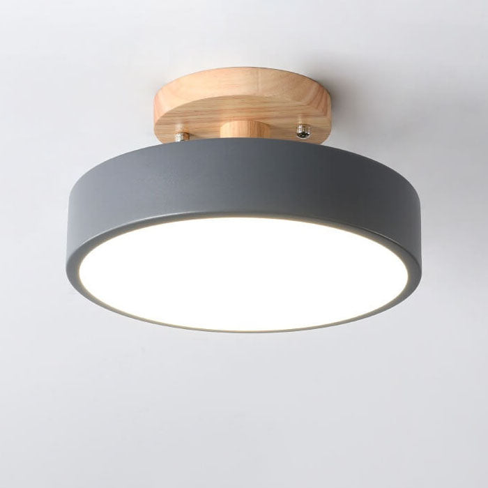 Nordic Style Round LED Semi-Flush Mount Ceiling Light