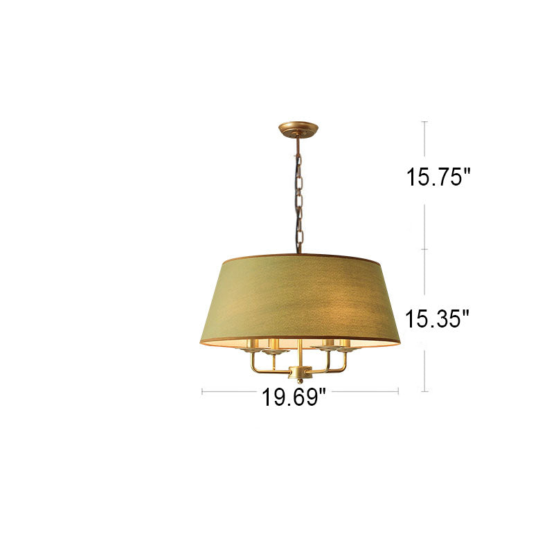 Classic European Vintage 4-Light Iron Pendant Lamp