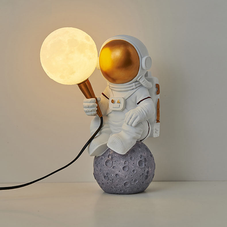 Modern Cartoon Astronaut Wall Sconce Lamp – 1-Light Resin & ABS Design for Bedroom