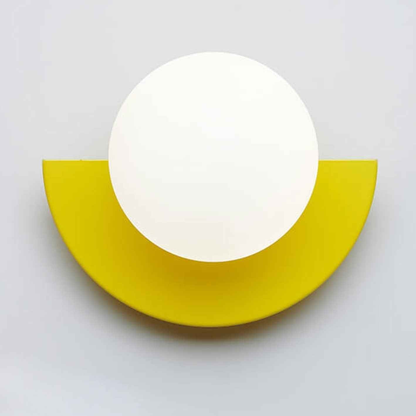 Contemporary Minimalist Colorful Glass Semi-Circle Wall Sconce Lamp with One Light