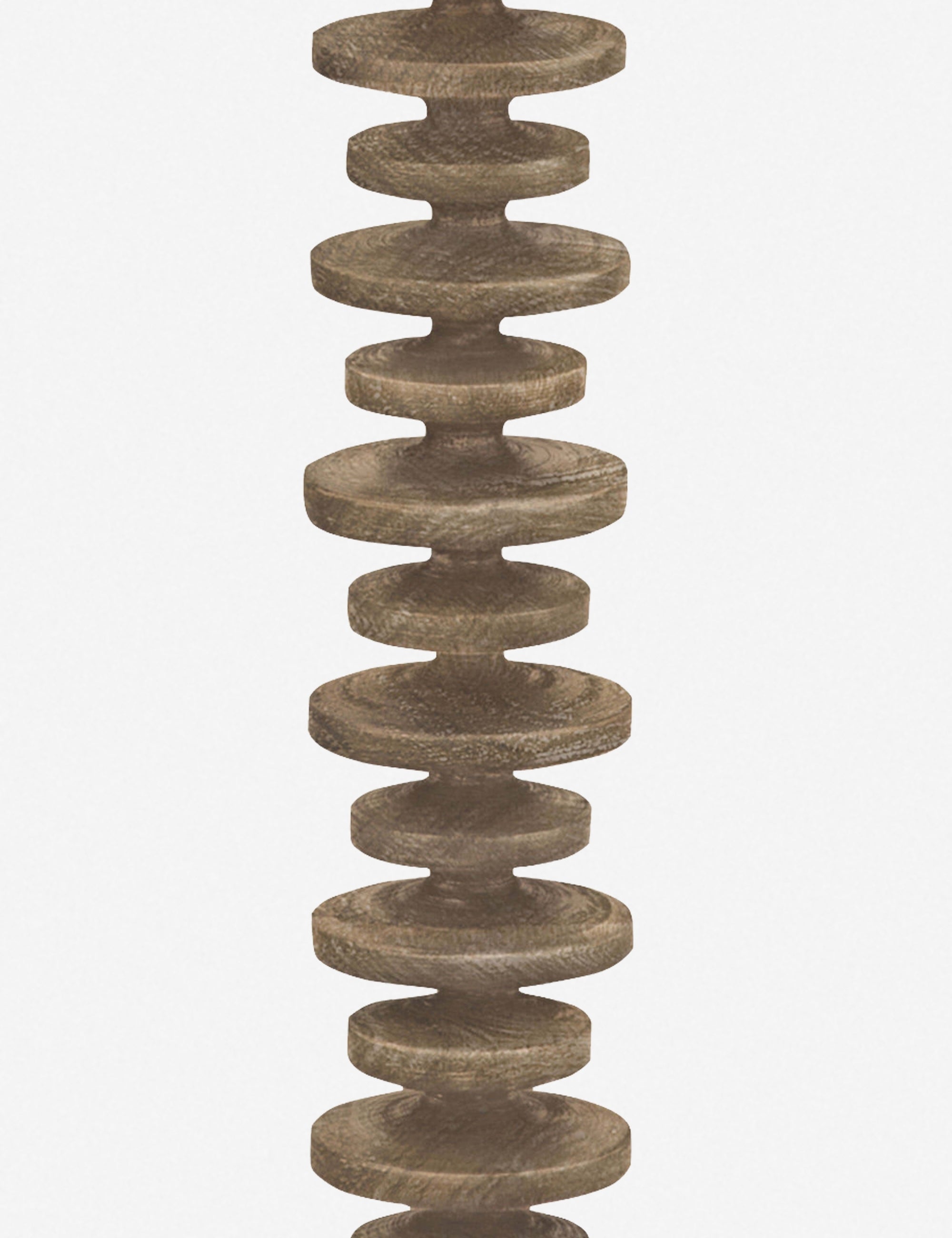 Fino Floor Lamp | Textured Wooden Bands, Linen Drum Shade