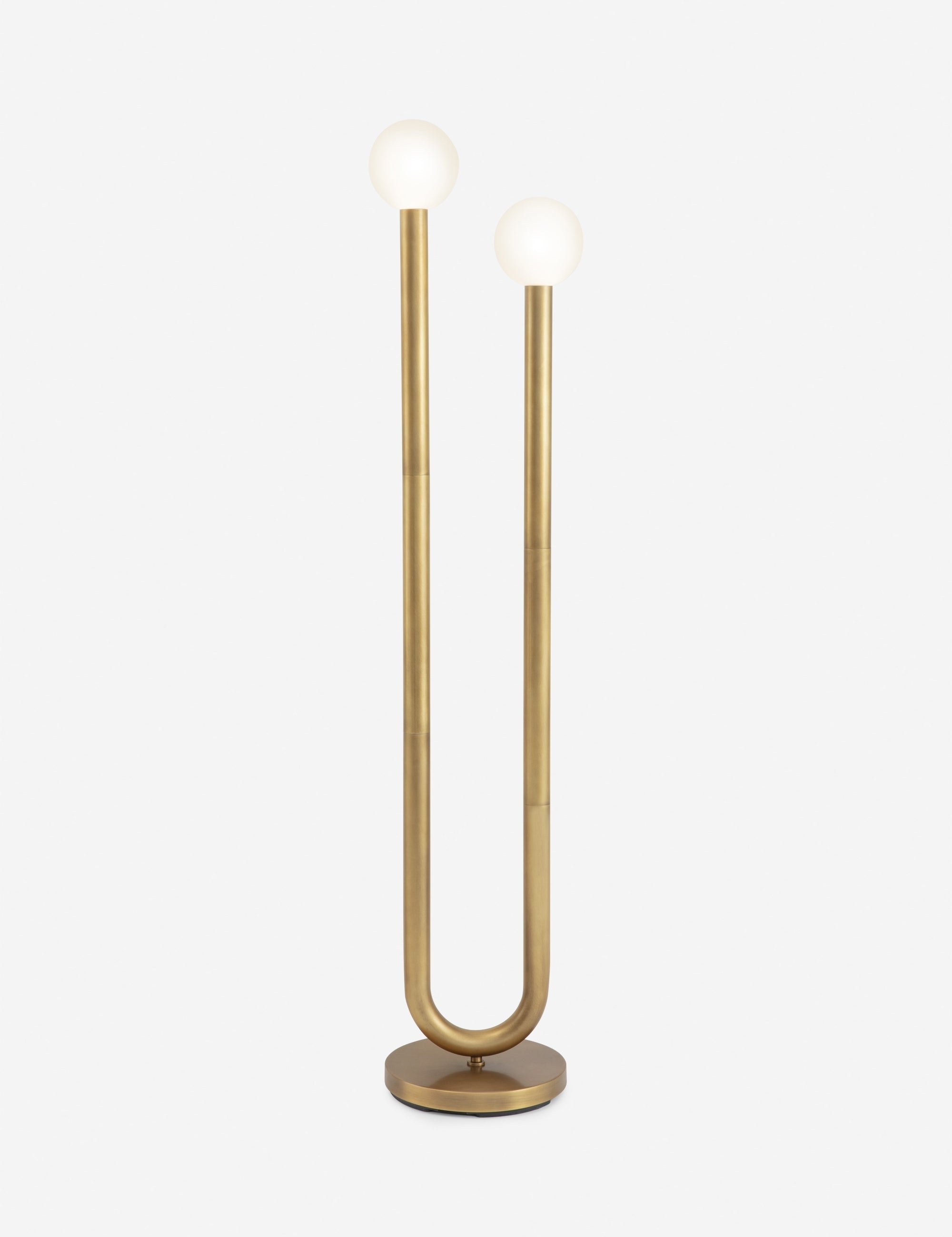 Haven Floor Lamp | Metal Tube Design, Matte White Bulbs