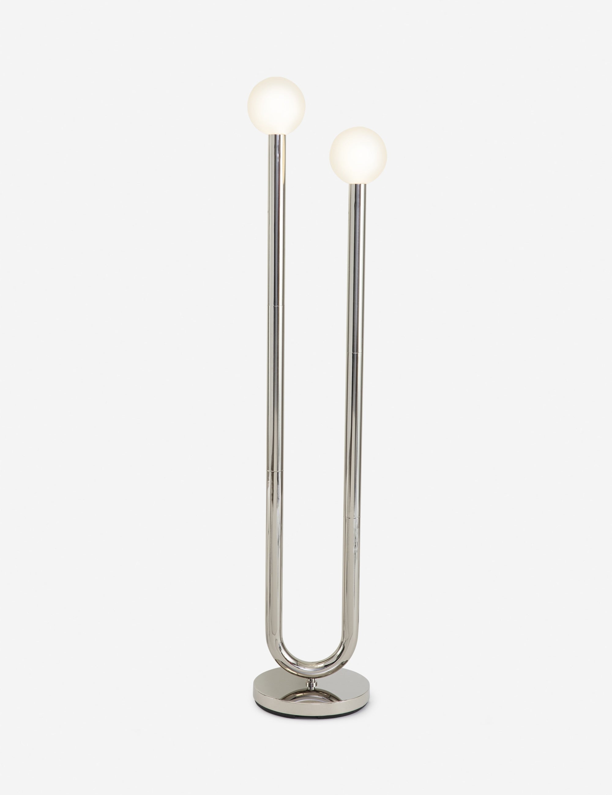 Haven Floor Lamp | Metal Tube Design, Matte White Bulbs