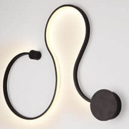 Contemporary Curved LED Wall Sconce Lamp in Long Aluminum Snake Design